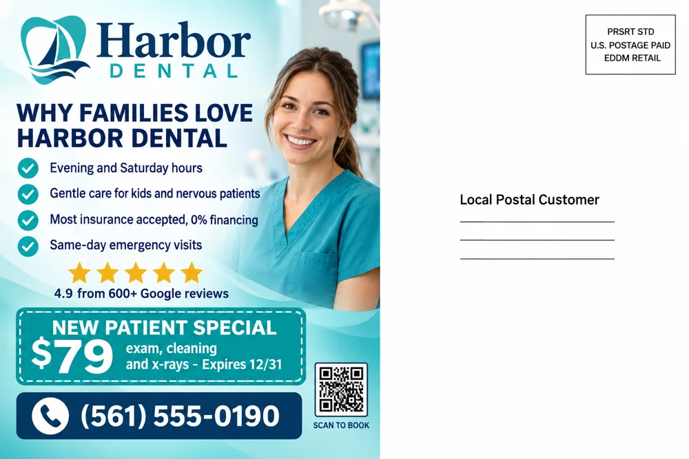 Dental postcard back