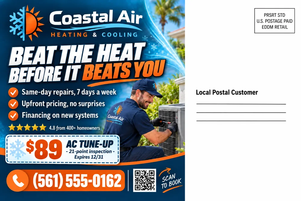 HVAC postcard back