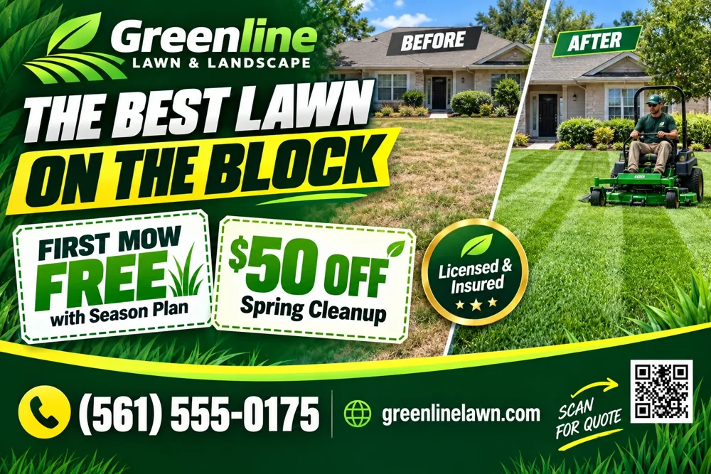 Lawn care postcard front